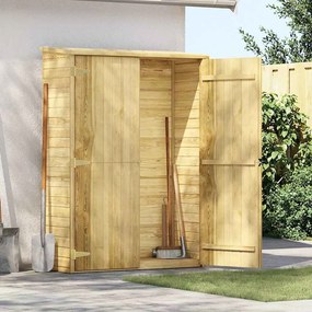 Abrigo p/ ferramentas de jardim 123x50x171 cm pinho impregnado