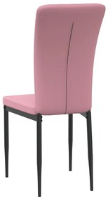 Cadeiras de jantar 2 pcs veludo rosa