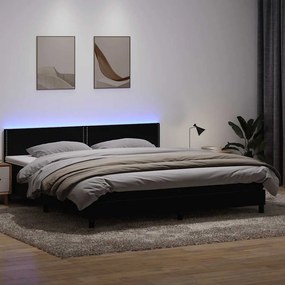 vidaXL Cama box spring c/ colchão e LED 200x220 cm veludo preto