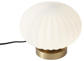 Candeeiro de Mesa Design Latão com Vidro Opal - Mochi Design