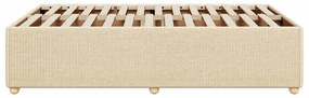 Estrutura de cama sem colchão 120x190 cm tecido creme