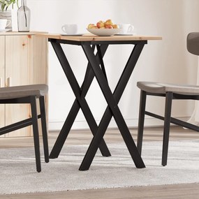 Mesa de jantar estrutura em X 80x50x75 cm pinho e aço