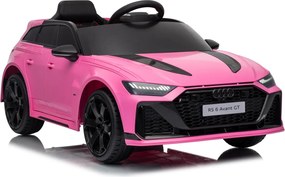 Carro elétrico para Crianças 12V 4x4 Audi RS6 Avant GT Rodas de espuma EVA, Assento Couro ecológico Rosa