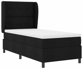 Cama com Estrado e Colchão Preto 100x200 cm Tecido.