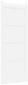 Porta Deslizante vidaXL com Conjunto de Ferragens Branca 93x232 cm Mad