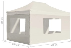 Tenda dobrável profissional com paredes alumínio 4,5x3 m creme
