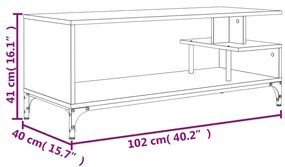 Móvel TV 102x40x41 cm derivados madeira/aço revestido pó preto