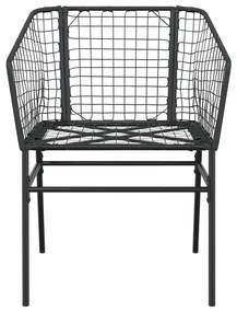 Conjunto de jantar jardim 9 peças vidro vime PE preto
