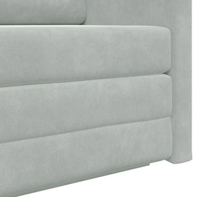Sofá Cama de Chão 2-em-1 Cinza Claro 124x204x61 cm Veludo