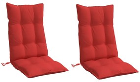 Almofadões p/ cadeira encosto alto 2 pcs tecido oxford vermelho