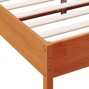 Cama sem colchão 140x190 cm pinho maciço castanho-mel
