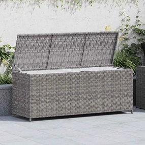 vidaXL Caixa de arrumação para jardim 150x50x60 cm vime PE cinzento