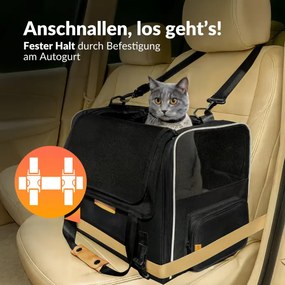 Caixa de transporte para gatos 44 x 34 x 31cm até 20kg antracite