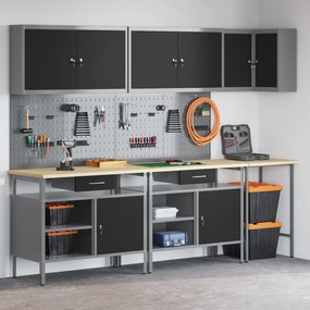 Conjunto de Mesas de Armazenamento de Ferramentas vidaXL com 10 Peças
