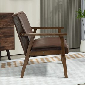 Sofá de 2 Lugares "Vintage Chester" - Couro PU - 115x70x81 cm - Castan