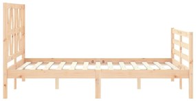 Estrutura de cama com cabeceira 140x190 cm madeira maciça