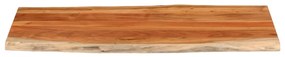 Tampo de mesa retangular borda viva 140x60x2,5 cm acácia maciça