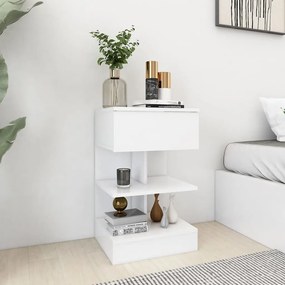 vidaXL Mesa de cabeceira 40x35x65 cm derivados de madeira branco