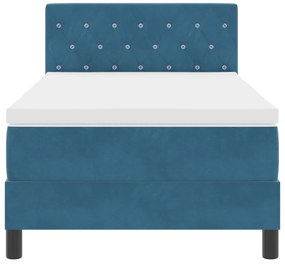 Cama Box com Colchão vidaXL Azul Escuro 90x200 cm Veludo
