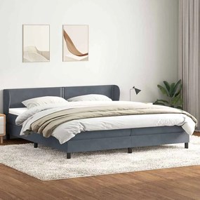 vidaXL Cama com molas/colchões 180x210 cm veludo cinzento-escuro