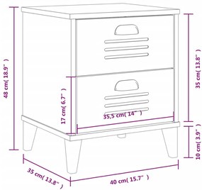 Mesa de cabeceira VIKEN derivados de madeira branco