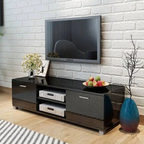 243044 vidaXL Móvel de TV 140x40,5x35 cm preto brilhante