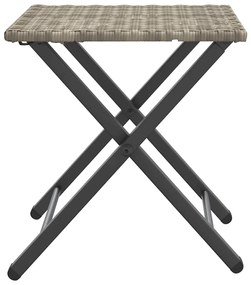 5 pcs conjunto de jantar p/ jardim dobrável vime PE cinza-claro