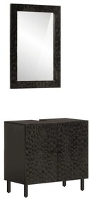 vidaXL 2 pcs conj. móveis de casa de banho madeira de mangueira maciça