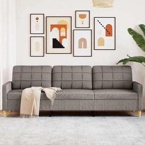 vidaXL Sofá de 3 lugares tecido 210 cm cinzento-acastanhado