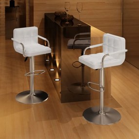 vidaXL Bancos de bar 2 pcs couro artificial branco