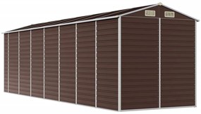 Abrigo de jardim 191x640x198 cm aço galvanizado castanho