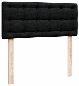 Cama otomana com colchão 120x200 cm tecido preto