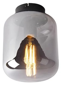 Candeeiro de teto design preto com vidro fumê - Bliss Design