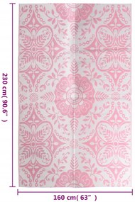Tapete de exterior 160x230 cm ARAKIL PP cor-de-rosa