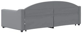 Sofá-cama c/ gavetão e gavetas 90x200 cm tecido cinzento-claro