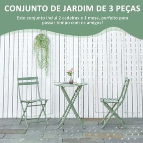 Conjunto de Móveis de Jardim Dobráveis Conjunto de 1 Mesa Redonda e 2