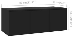 Móvel de TV 80x34x30 cm derivados de madeira preto