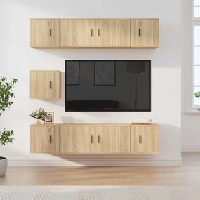 vidaXL Conjunto móveis de TV 7 pcs madeira processada carvalho sonoma