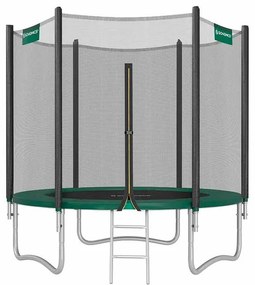 Trampolim Ø 244 cm com rede para jardim verde escuro