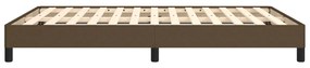 Estrutura de cama sem colchão 140x200 cm tecido castanho-escuro
