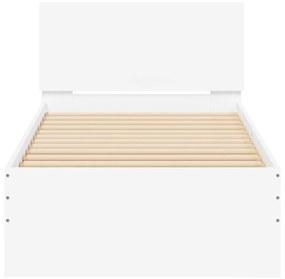 Estrutura cama cabeceira 75x190 cm derivados de madeira branco