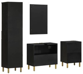 4 pcs conjunto móveis casa de banho derivados de madeira preto