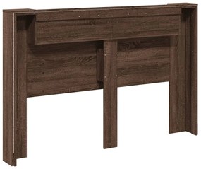 Armário cabeceira luzes LED 160x16,5x103,5 cm carvalho castanho