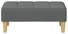 Apoio de pés 77x55x31 cm tecido cinzento-escuro