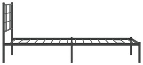 Estrutura de cama com cabeceira 90x190 cm metal preto