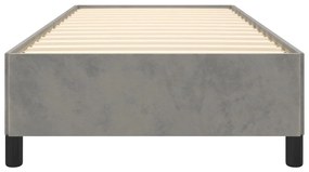 Estrutura de cama sem colchão 90x200 cm veludo cinzento-claro