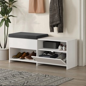 Armário para Calçado Berlin – Nogueira/Branco – 60x200x35 cm