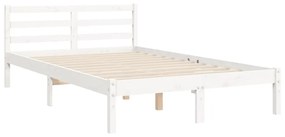 Estrutura de cama com cabeceira 120x200cm madeira maciça branco