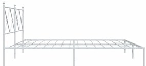 Estrutura de cama com cabeceira 200x200 cm metal branco