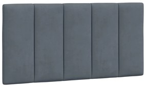 Estrutura de cama c/ luzes LED 100x200cm veludo cinzento-escuro